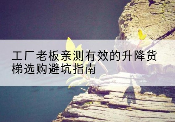 夏津升降货梯怎么选-工厂老板亲测有效的升降货梯选购避坑指南